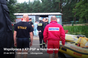Ćwiczenia przeprowadzane ze strażakami z Komendy Powiatowej Państwowej Straży pożarnej w Bełchatowie